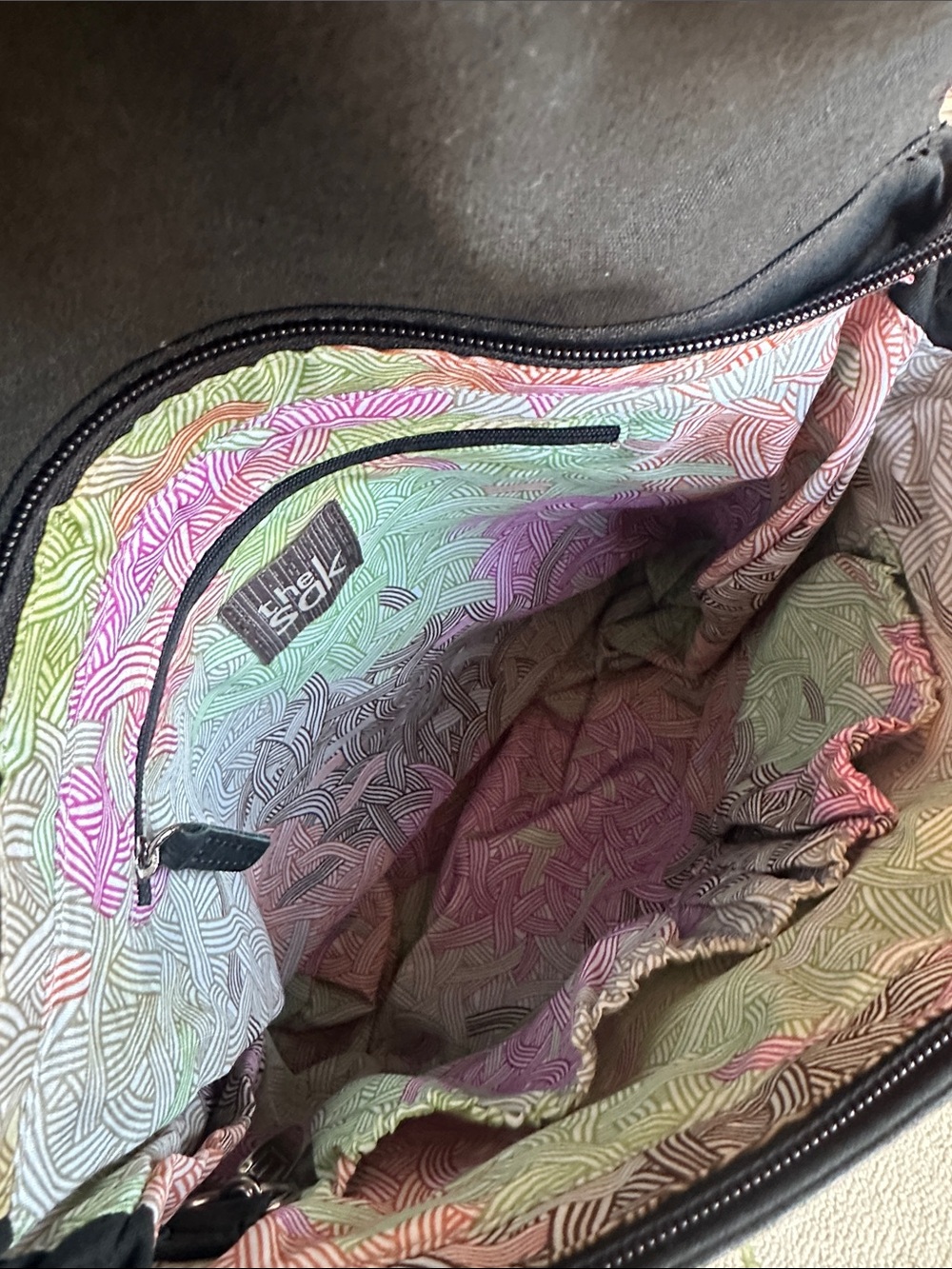 The Sak - Black crinkled leather backpack / Crossbody Messenger Bag - - Picture 3 of 7